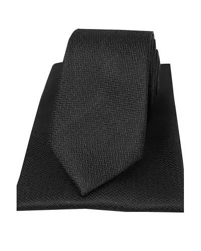 Silk Hankies Soprano Ties Soprano Black Herringbone Silk Tie And Hanky Set £34.00