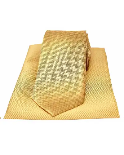 Pocket Square Soprano Ties Soprano Gold Herringbone Silk Tie And Pocket Square £34.00