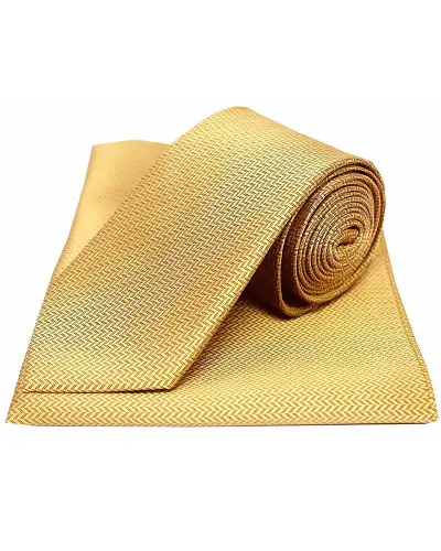 Pocket Square Soprano Ties Soprano Gold Herringbone Silk Tie And Pocket Square £34.00