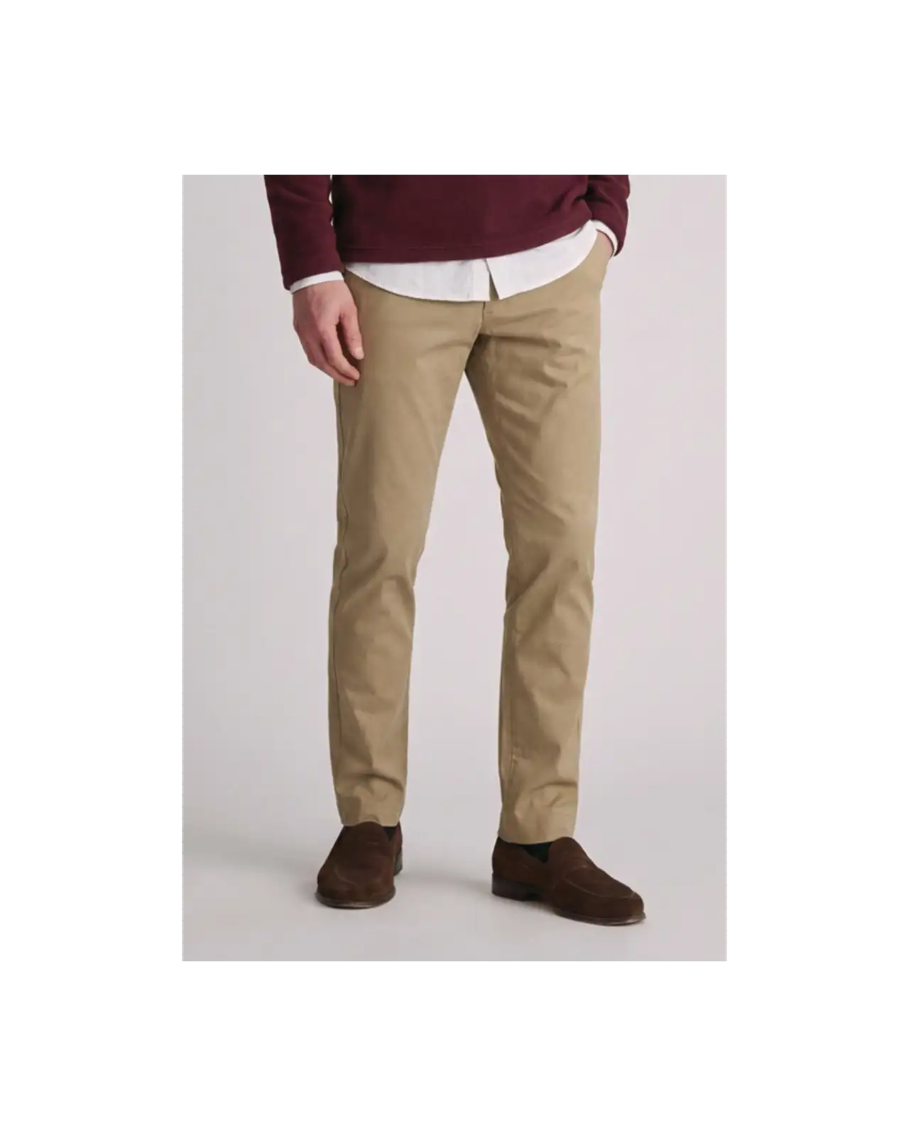Trousers Brook Taverner Tailored Fit Sand 4 Way Stretch Performance Cotton Trousers £54.00