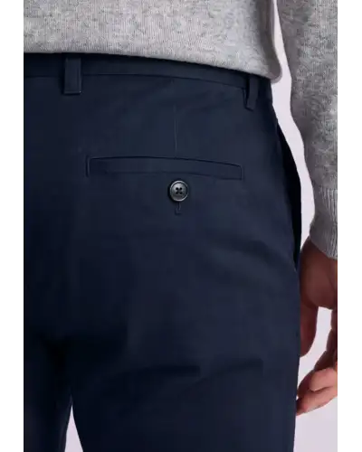 Trousers Brook Taverner Tailored Fit Navy 4 Way Stretch Performance Cotton Trousers £54.00
