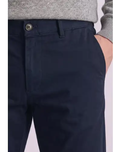 Trousers Brook Taverner Tailored Fit Navy 4 Way Stretch Performance Cotton Trousers £54.00
