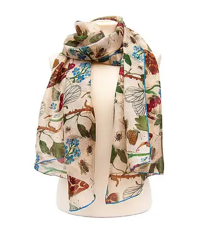 Scarves Fox and Chave Van Kessel Forget Me Nots Silk Habotai Scarf £42.00