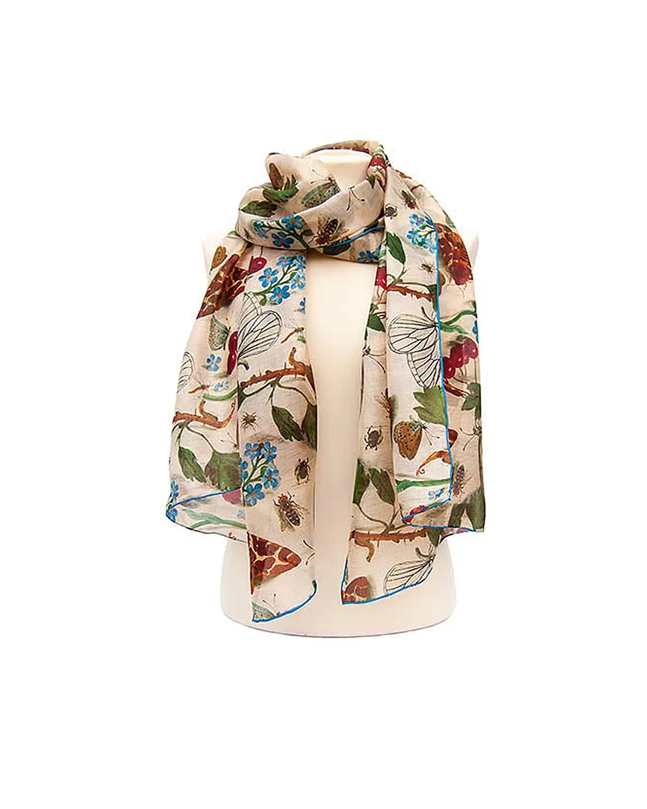 Scarves Fox and Chave Van Kessel Forget Me Nots Silk Habotai Scarf £42.00