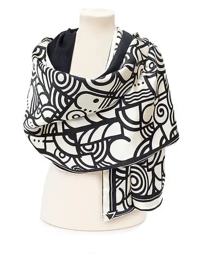 Scarves Fox and Chave Deco Scroll Poshmina Stole £116.00