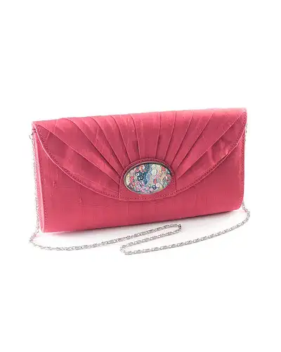 Bags Fox and Chave Pink Silk Cameo Clutch Bag - Klimt Ria Munk £23.00