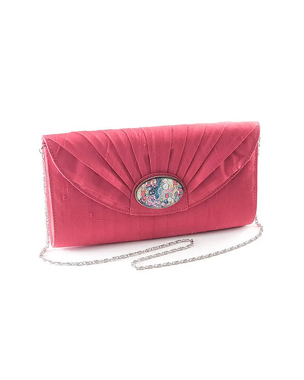 Bags Fox and Chave Pink Silk Cameo Clutch Bag - Klimt Ria Munk £23.00