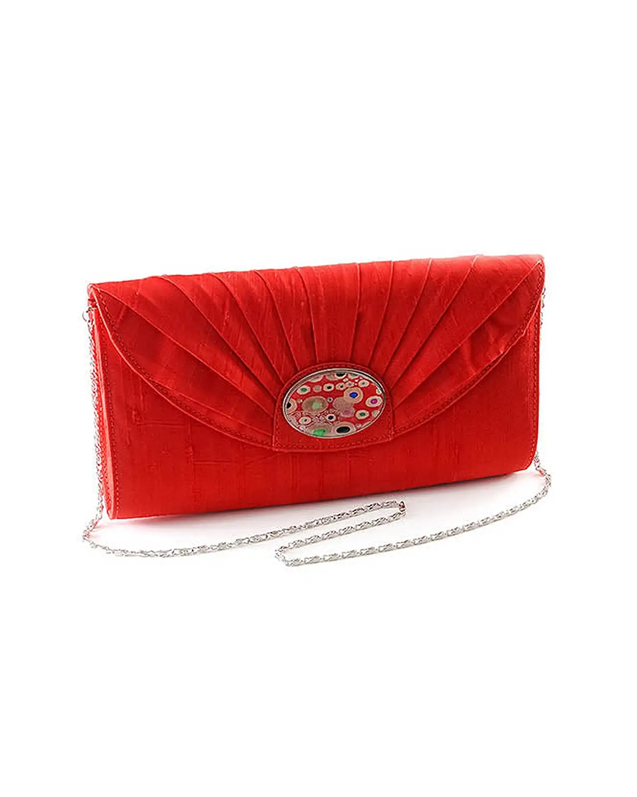 Bags Fox and Chave Red Silk Cameo Clutch Bag - Klimt Red £23.00