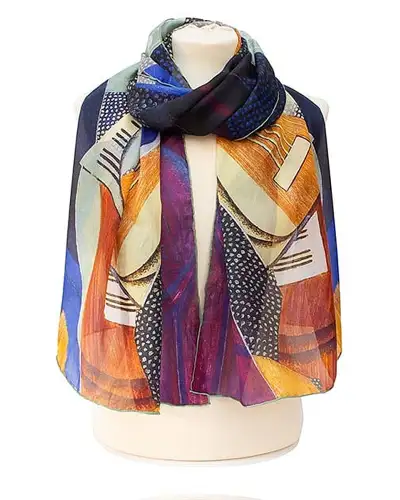 Scarves Fox and Chave Juan Gris Guitars Silk Habotai Scarf £42.00