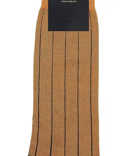 Men PEPER HAROW Pin Stripe Mens Socks - Mustard £16.00