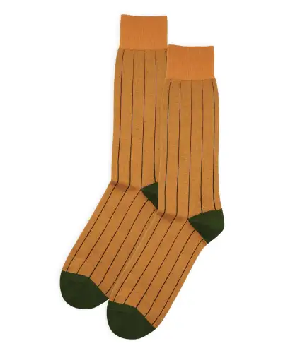 Men PEPER HAROW Pin Stripe Mens Socks - Mustard £16.00