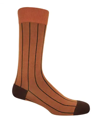 Men PEPER HAROW Pin Stripe Mens Socks - Burnt Orange £16.00