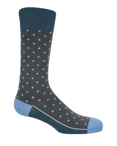 Men PEPER HAROW Pin Polka Mens Socks - Urban Grey £16.00