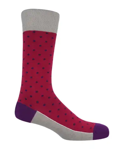 Men PEPER HAROW Pin Polka Mens Socks - Crimson £16.00