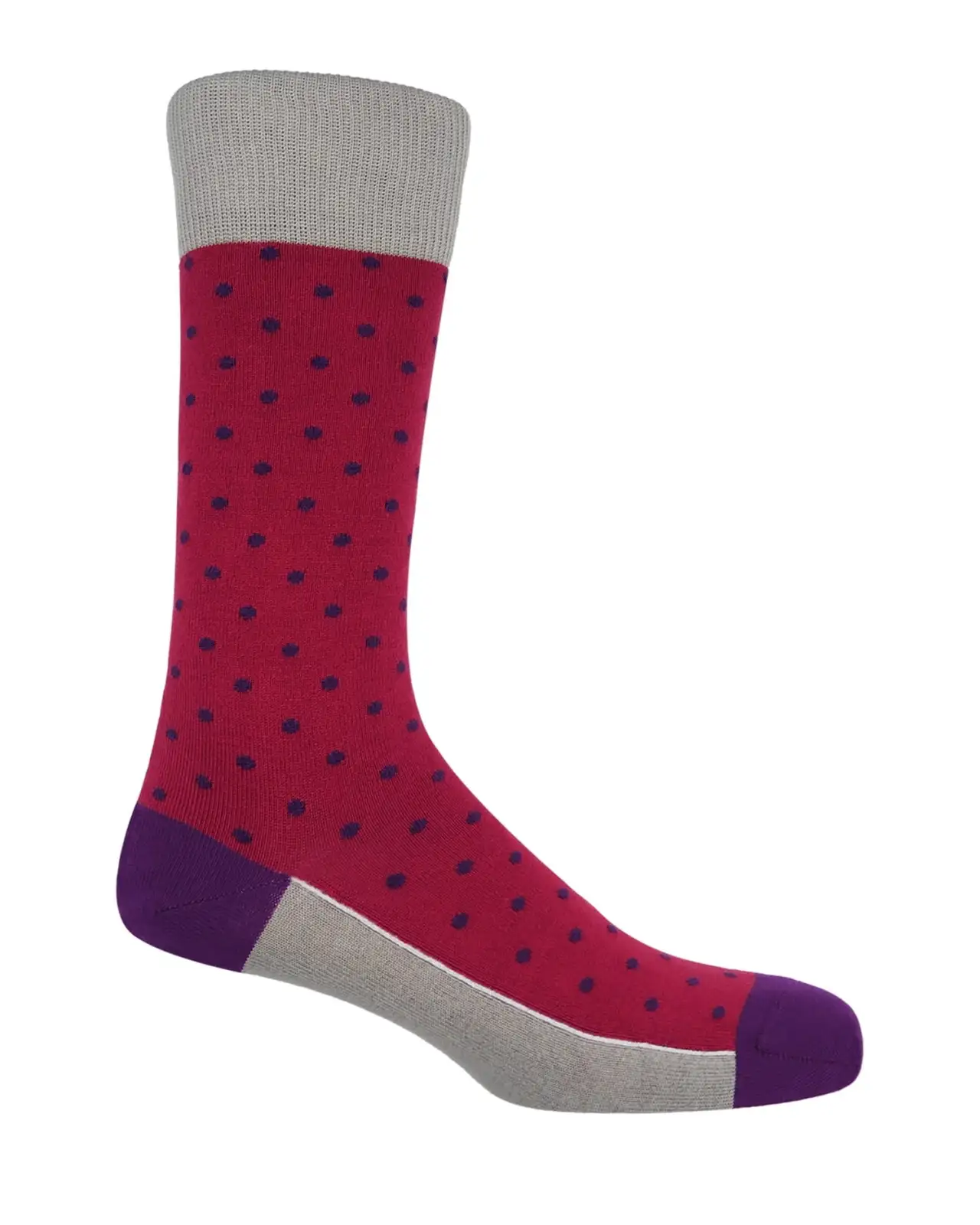 Men PEPER HAROW Pin Polka Mens Socks - Crimson £16.00