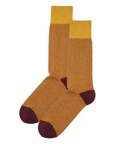 Men PEPER HAROW Lux Taylor Mens Socks - Mustard £16.00