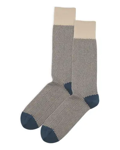 Men PEPER HAROW Lux Taylor Mens Socks - Ecru £16.00