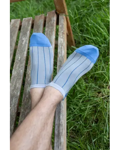 Men PEPER HAROW Pin Stripe Mens Trainer Socks - Grey £13.00