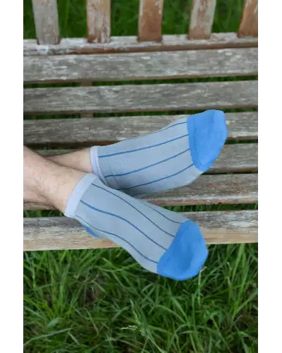 Men PEPER HAROW Pin Stripe Mens Trainer Socks - Grey £13.00