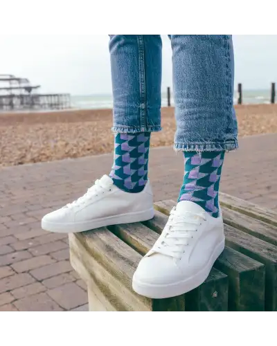 Men PEPER HAROW Dimensional Mens Socks - Teal £14.00