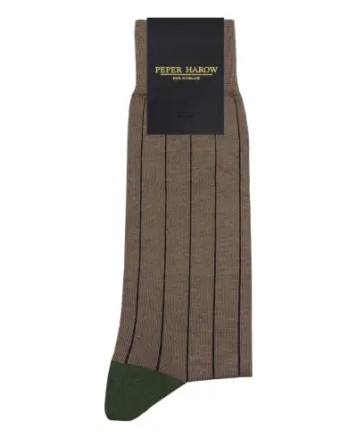 Men PEPER HAROW Pin Stripe Mens Socks - Oak £16.00
