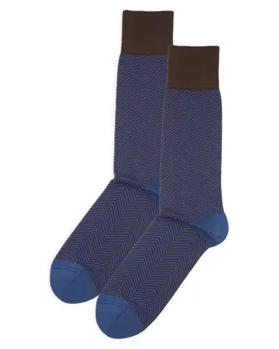 Men PEPER HAROW Lux Taylor Mens Socks - Brown Navy £16.00