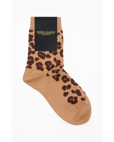 Women PEPER HAROW Leopard Womens Socks - Brown £15.00