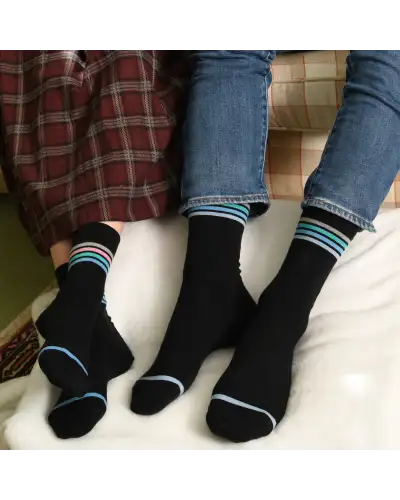 Men PEPER HAROW Mix Tape Mens Socks - Black £16.00