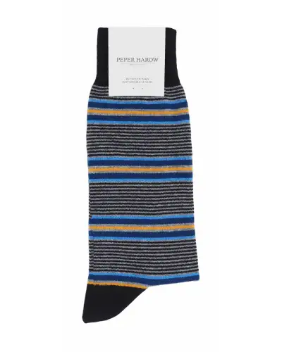 Men PEPER HAROW Multistripe Mens Socks - Black £14.00