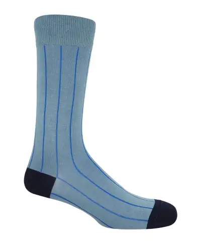 Men PEPER HAROW Pin Stripe Mens Socks - Sky Blue £16.00