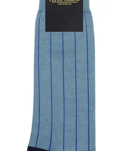 Men PEPER HAROW Pin Stripe Mens Socks - Sky Blue £16.00