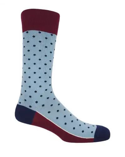 Men PEPER HAROW Pin Polka Mens Socks - Sky Blue £16.00