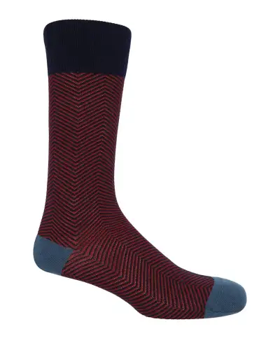 Men PEPER HAROW Lux Taylor Mens Socks - Navy Red £16.00