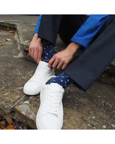 Men PEPER HAROW Trilateral Mens Socks - Blue £14.00