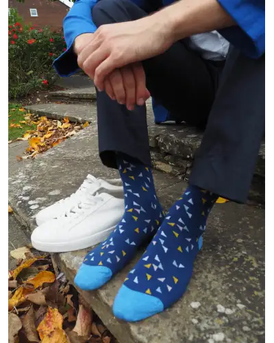 Men PEPER HAROW Trilateral Mens Socks - Blue £14.00