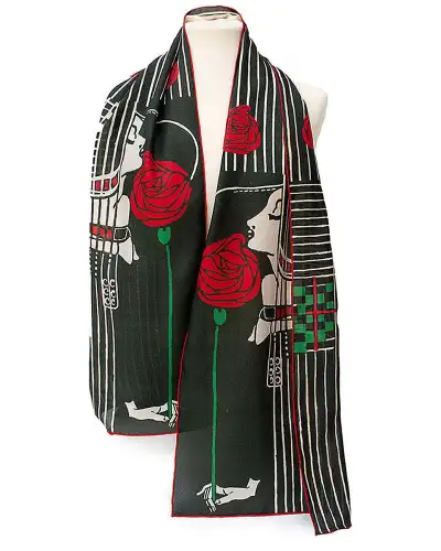 Scarves Fox and Chave Mackintosh Lady With Rose Silk Habotai Scarf £42.00