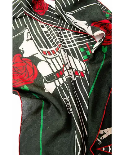 Scarves Fox and Chave Mackintosh Lady With Rose Silk Habotai Scarf £42.00