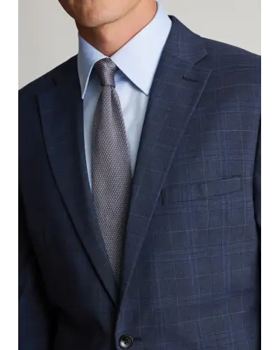 Suit Jackets Brook Taverner Tailored Fit Suffield Navy Check Wool Blend Suit Jacket £134.00
