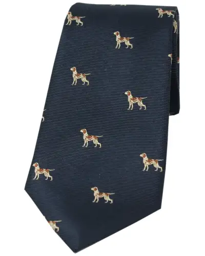 Silk Ties Soprano Ties Soprano Fox Hounds On Blue Ground Country Silk Tie £24.00