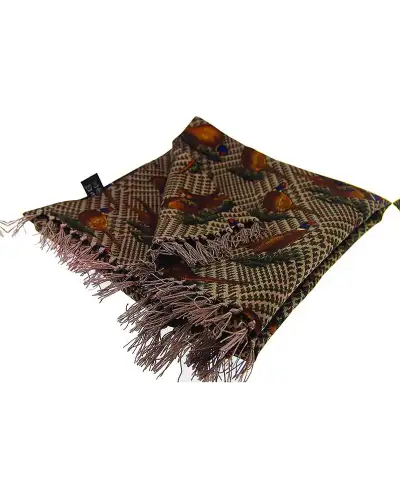 Scarves Soprano Ties Soprano Silk Aviator Scarf With Standing Pheasants On Tweed Ground £49.00