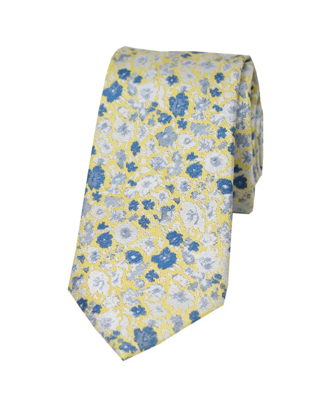 Silk Ties Soprano Ties Soprano Light Yellow Floral Luxury Silk Tie £22.00