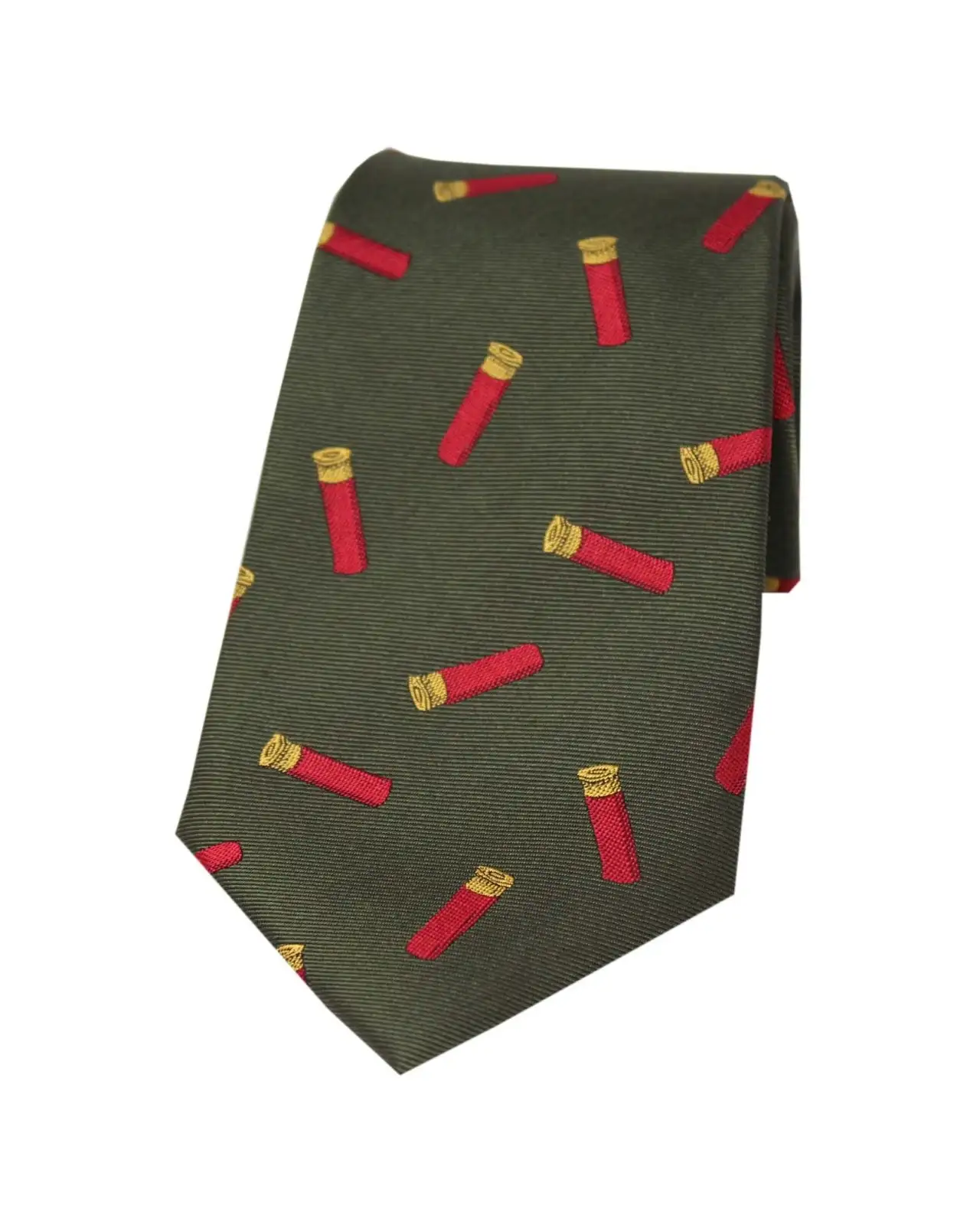 Silk Ties Soprano Ties Soprano Gun Cartridges On Green Ground Country Silk Tie £24.00