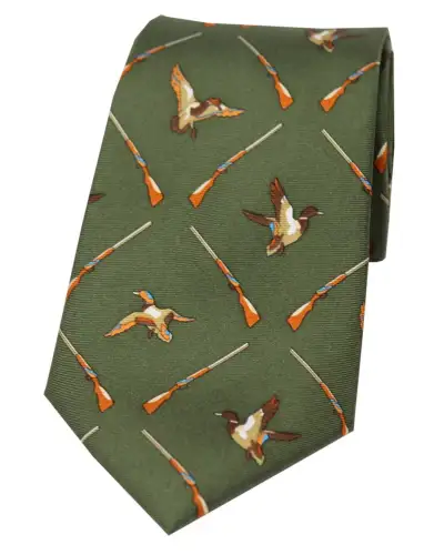 Silk Ties Soprano Ties Soprano Flying Ducks Country Green Ground Country Silk Tie £23.00