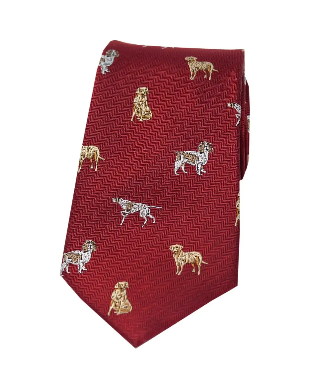 Silk Ties Soprano Ties Soprano Dogs On Red Ground Country Silk Tie £24.00