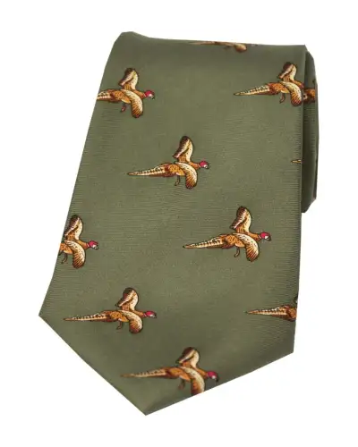 Silk Ties Soprano Ties Soprano Flying Pheasants Country Green Ground Country Silk Tie £23.00