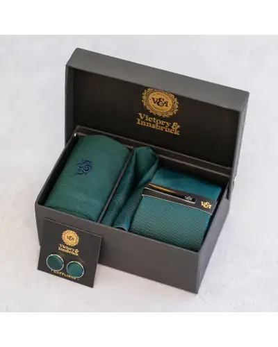 Tie Gift Sets Victory and Innsbruck Peacock Green Textured Tie Set £45.00