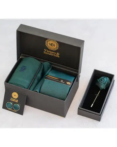 Tie Gift Sets Victory and Innsbruck Peacock Green Textured Tie Set £45.00