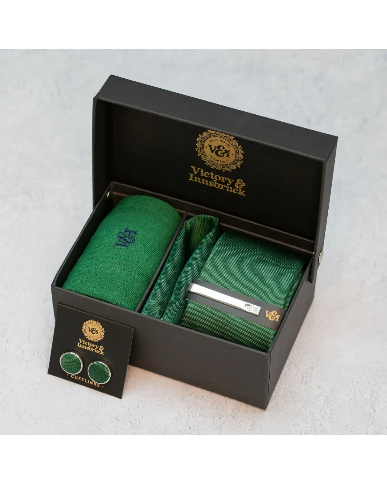 Tie Gift Sets Victory and Innsbruck Forest Green Textured Tie Set £45.00