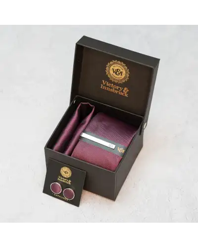 Tie Gift Sets Victory and Innsbruck Dark Purple Textured Tie Set £45.00