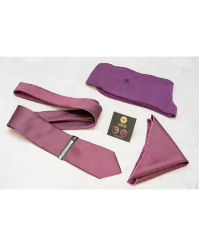 Tie Gift Sets Victory and Innsbruck Dark Purple Textured Tie Set £45.00